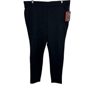 Style & Co Women Plus 18 18W Deep Black Ponte Legging Comfort Waist Mid Rise New